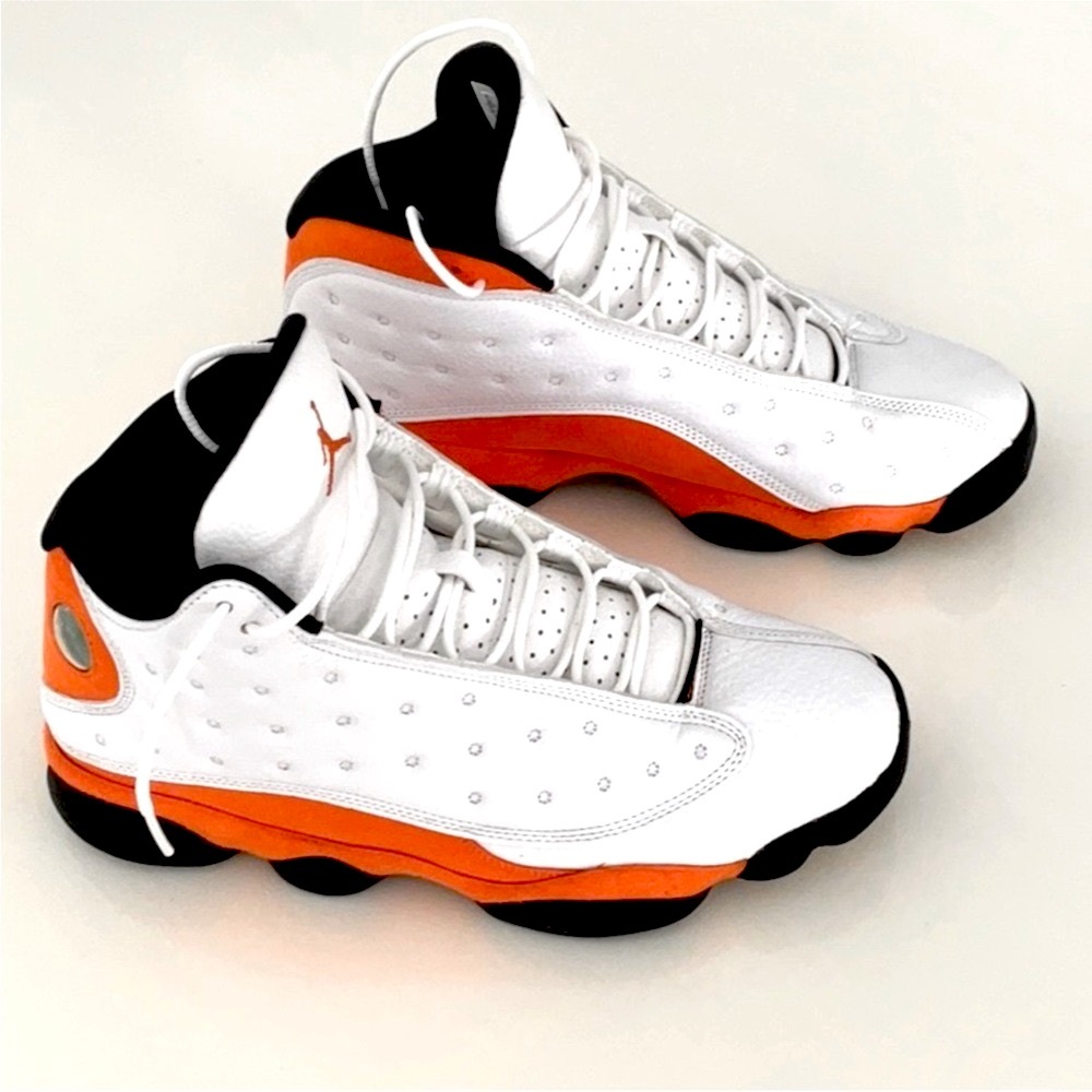 Jordan White and Orange Sneakers